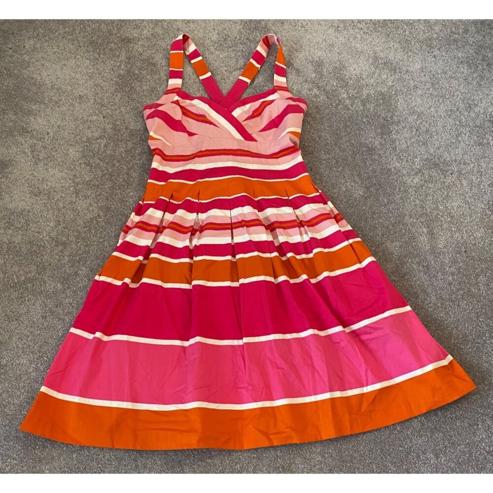 Dana Buchman Colorful Striped Sleeveless Dress Size 14